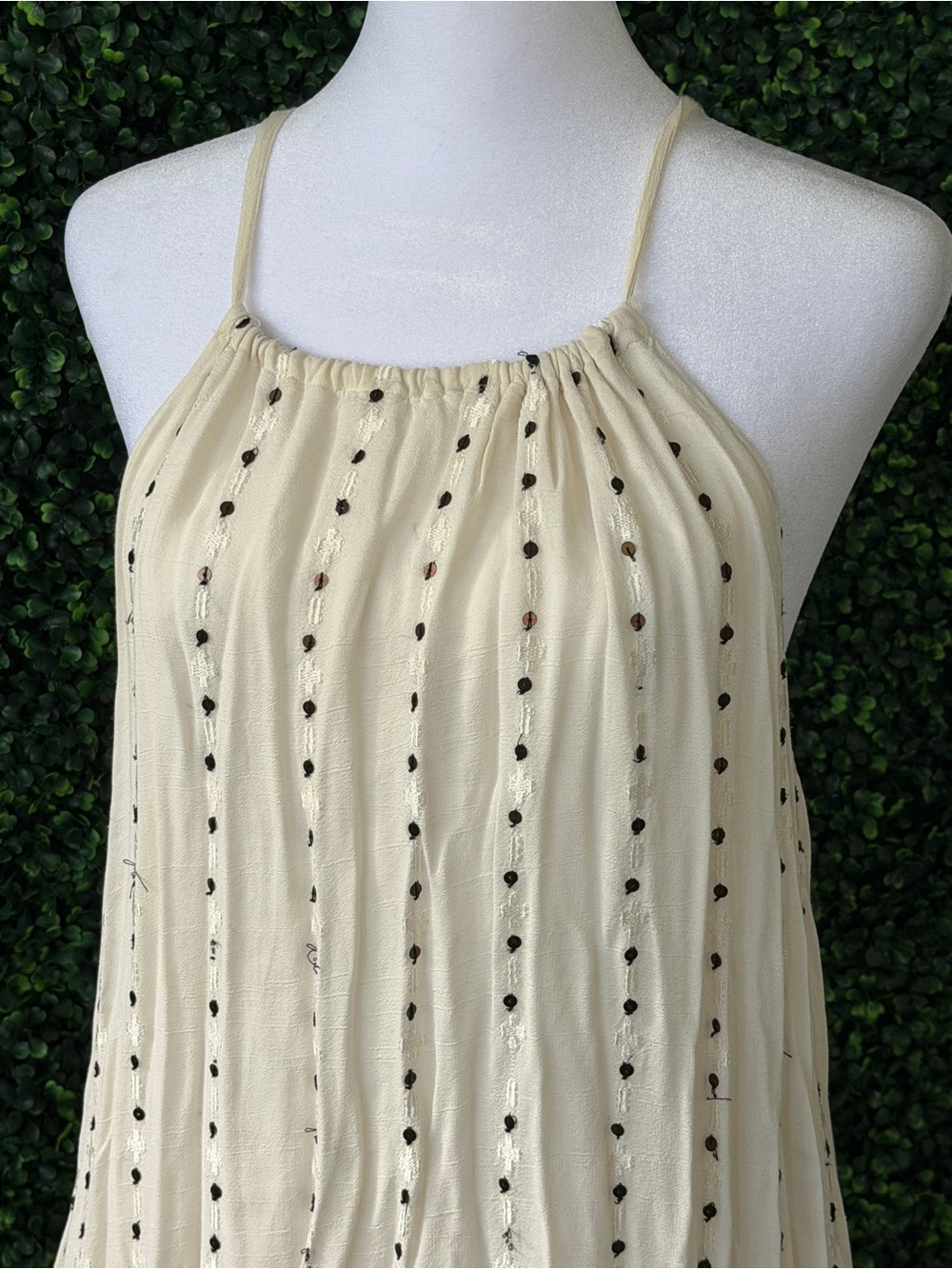 Lucky Brand Cream Textured boho dress - Picture 4 of 11